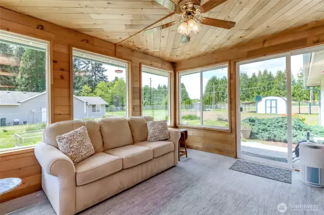 Windows all around bring in the outdoors.
