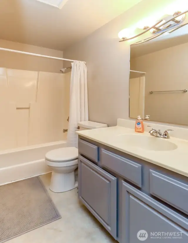 Main bath off hallway.
