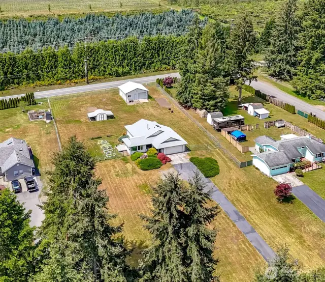 Another shot from above. Meridian Rd SE is on the far side of the property.