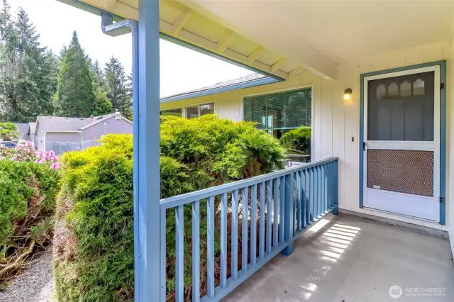 Covered front entry.