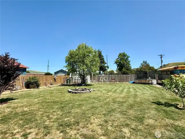 Large fenced backyard