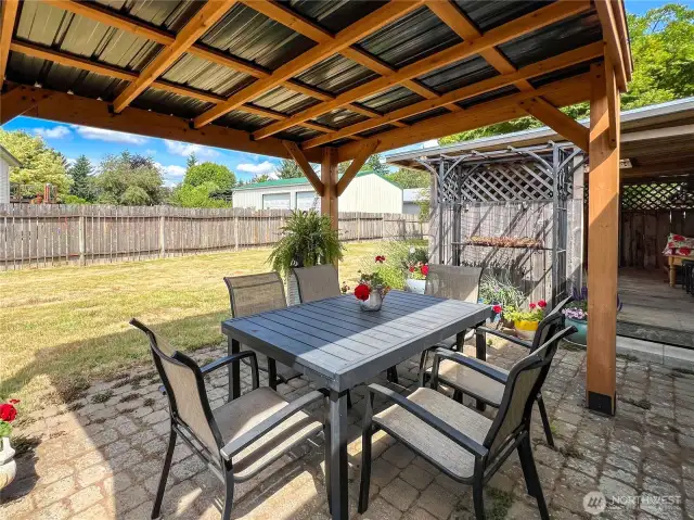 Anchored covered patio stay with home