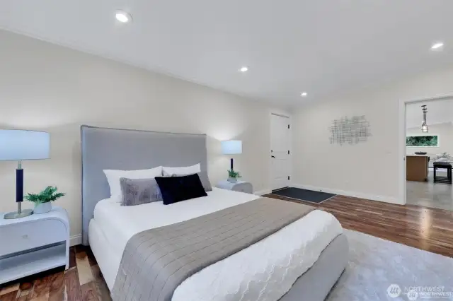 Primary bedroom retreat with fresh finishes and calming views.