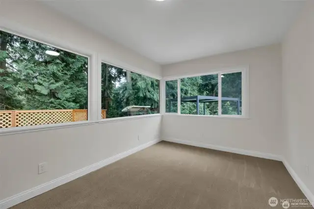Gorgeous views plus privacy in this 2nd bedroom.