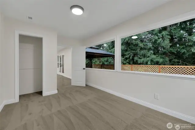Updated windows in this 2nd bedroom bring energy efficiency and style.