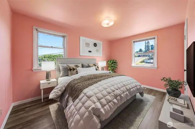 Bedroom Two is Bright and inviting, this bedroom features dual windows for abundant natural light and versatile space to suit your lifestyle. (Virtually Staged).