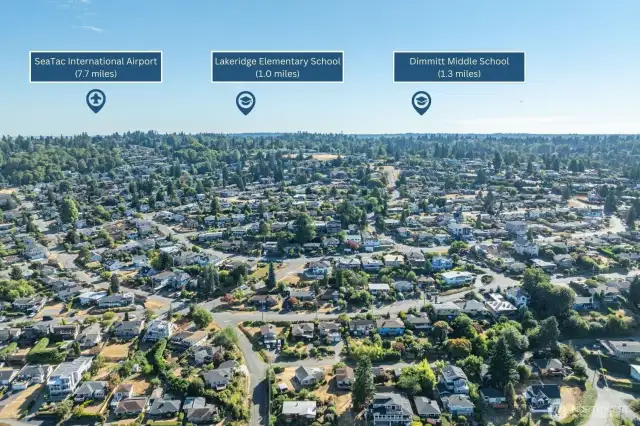 South View: Close to everyday essentials with Lakeridge Elementary School, Dimmitt Middle School, and quick connections to SeaTac International Airport.