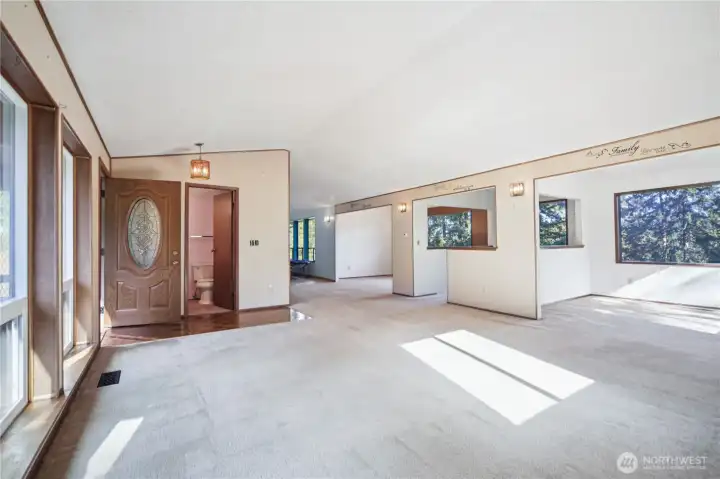 Front entry into living room.