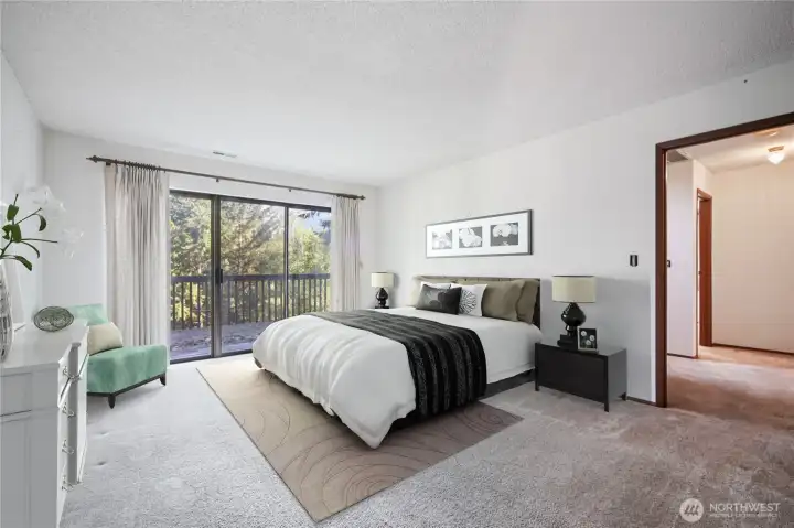 Primary bedroom - virtually staged.