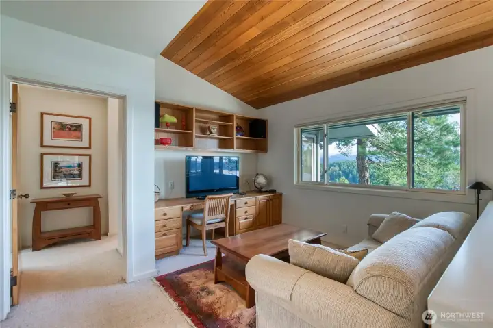 The den on main level provides a casual place to hang out with loved ones.