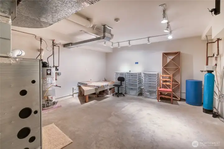 A mechanical room houses the home systems. The heat system was just renovated, and the water filteration.