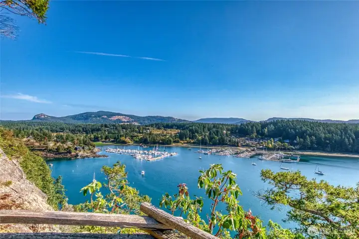 Incredible views of both Cayou and Deer Harbor Marinas.