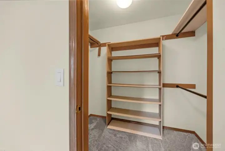 Walk-in closet in primary BR.