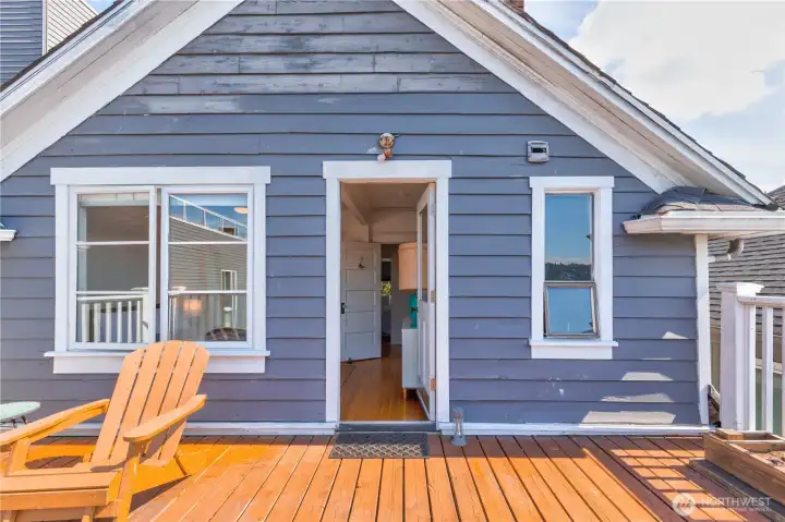 Private deck off primary bedroom.