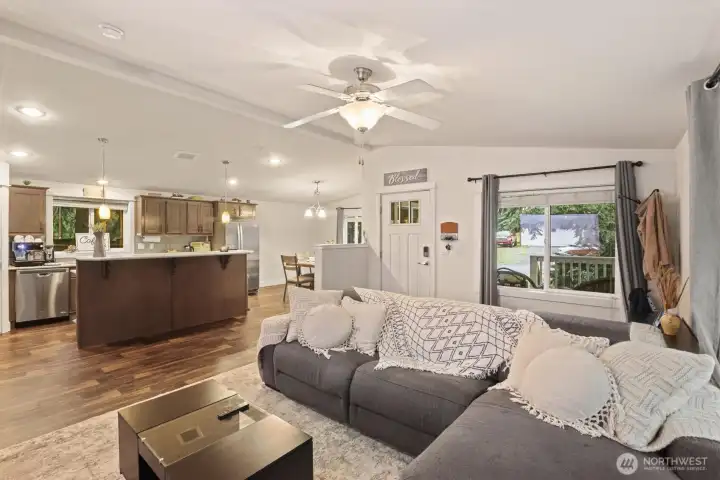 Functional layout with clear sightlines between kitchen and main living area.