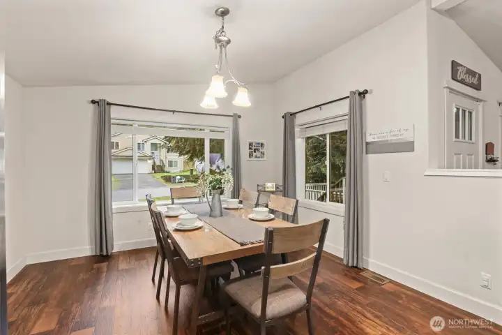Dedicated dining area with natural light and space for everyday meals or hosting.