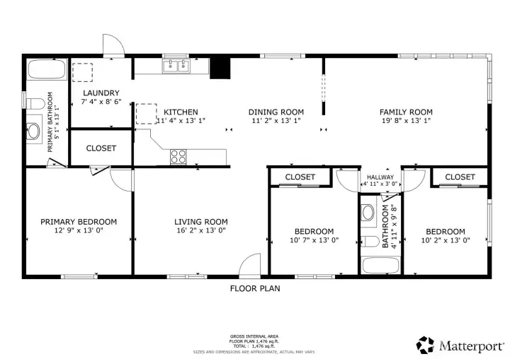 Floor Plan w/ room by room dimensions.