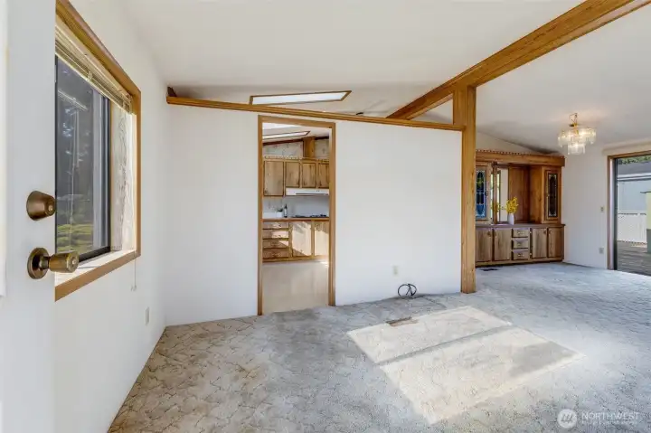 Bright and open to kitchen living/entry