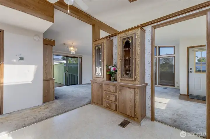 Dining area with hutch