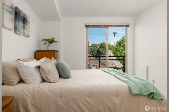 Primary Bedroom can fit a king size bed, and has it's own balcony Primary Bedroom can fit a king size bed, and has it's own balcony