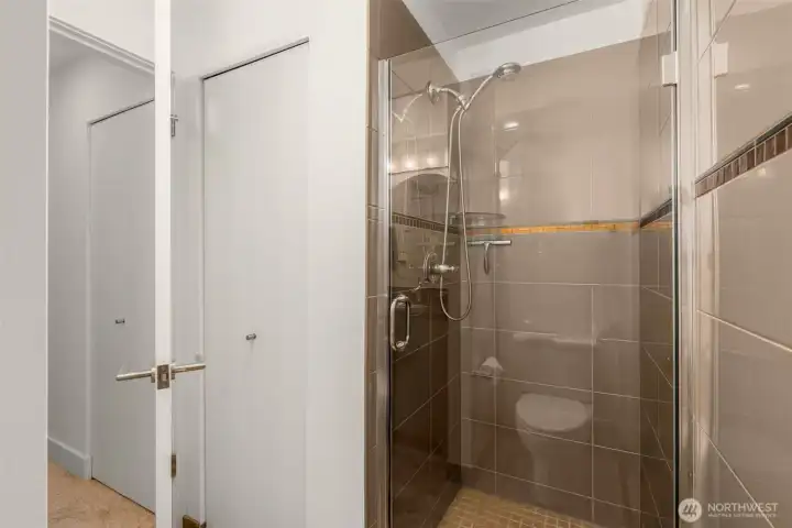 Tiled shower in Primary ensuite bath Tiled shower in Primary ensuite bath