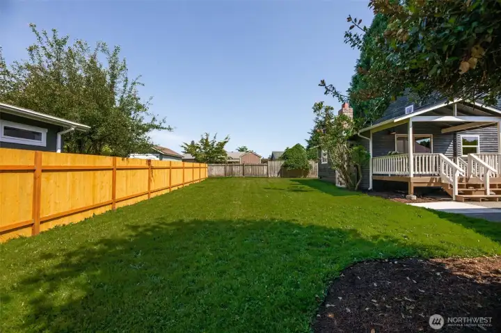 Expansive Yard with new fence
