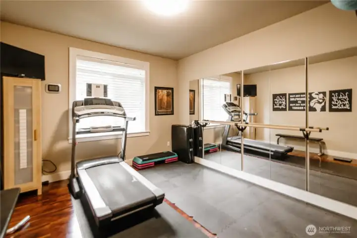 Workout room, but can also be used as a bedroom.