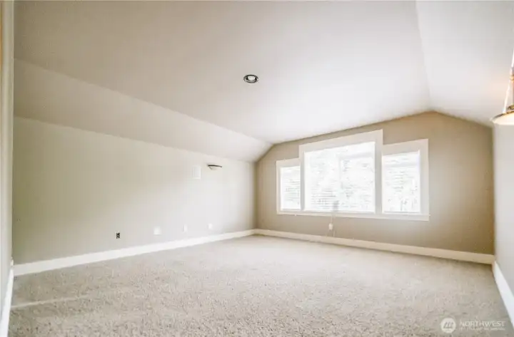 Upstairs bonus room with tons of natural light. There is a door to this room and it has a closet. It would make a great bedroom!