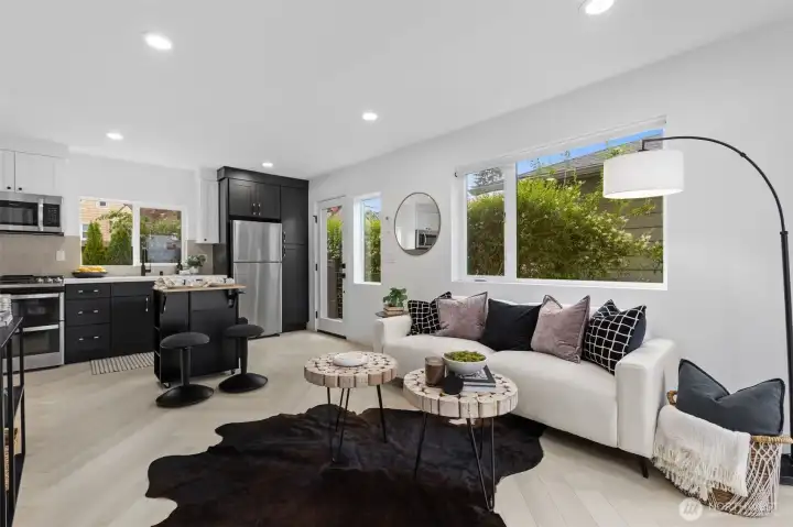 Great room with tons of natural light Great room with tons of natural light