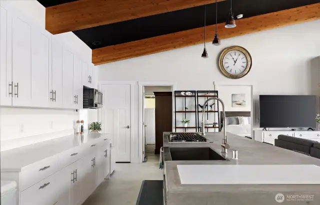 Look at all of the prep space. Deep freezer to the left of the picture.