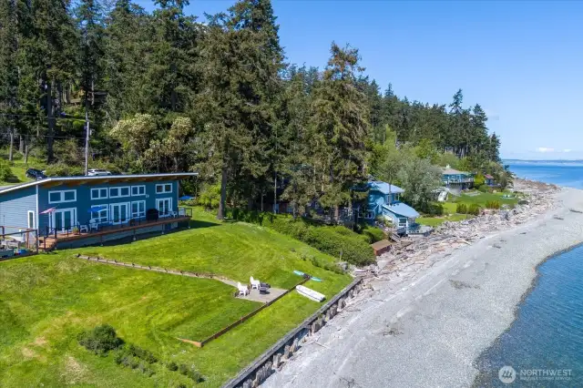104 feet of no-bank waterfront and panoramic views of  Saratoga Passage...