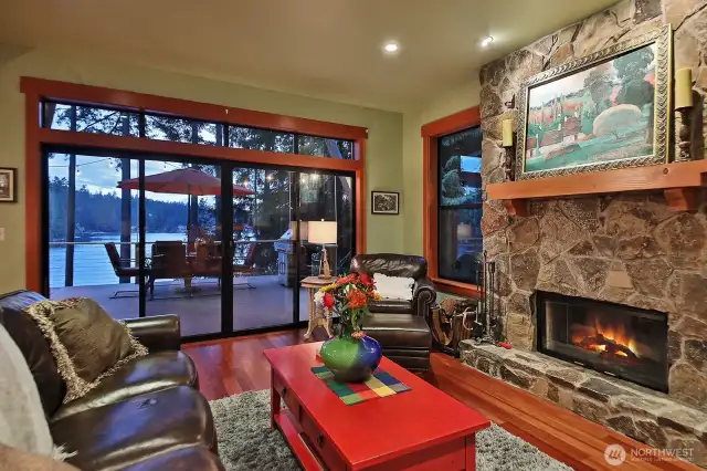 Wood burning fireplace. Fabulous outdoor living.