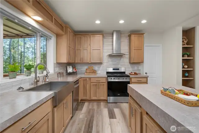 Large kitchen window.