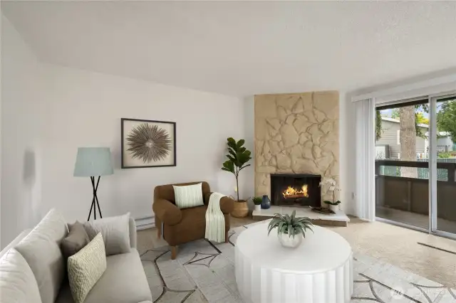 Living room is virtually staged
