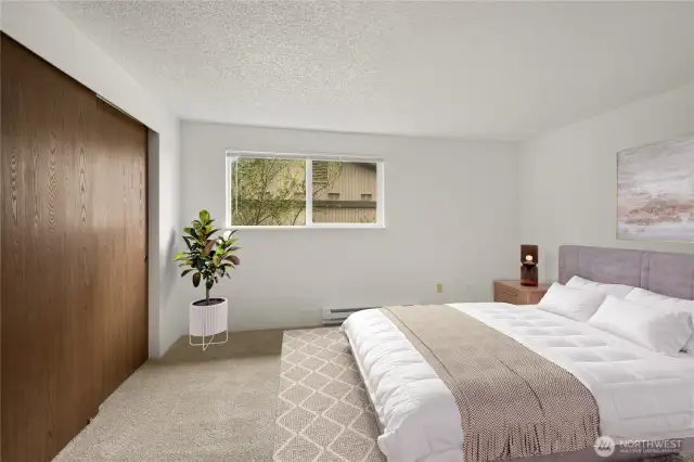 Primary Bedroom is virtually staged