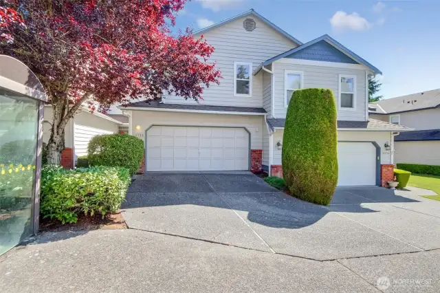 Features a 2 car garage