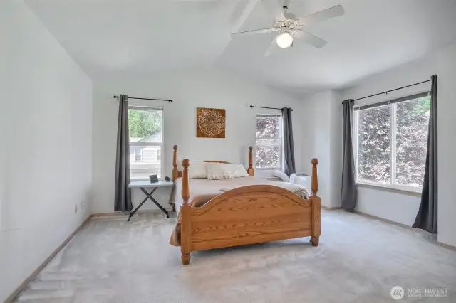 The ceiling fan certainly helps keep the room cool