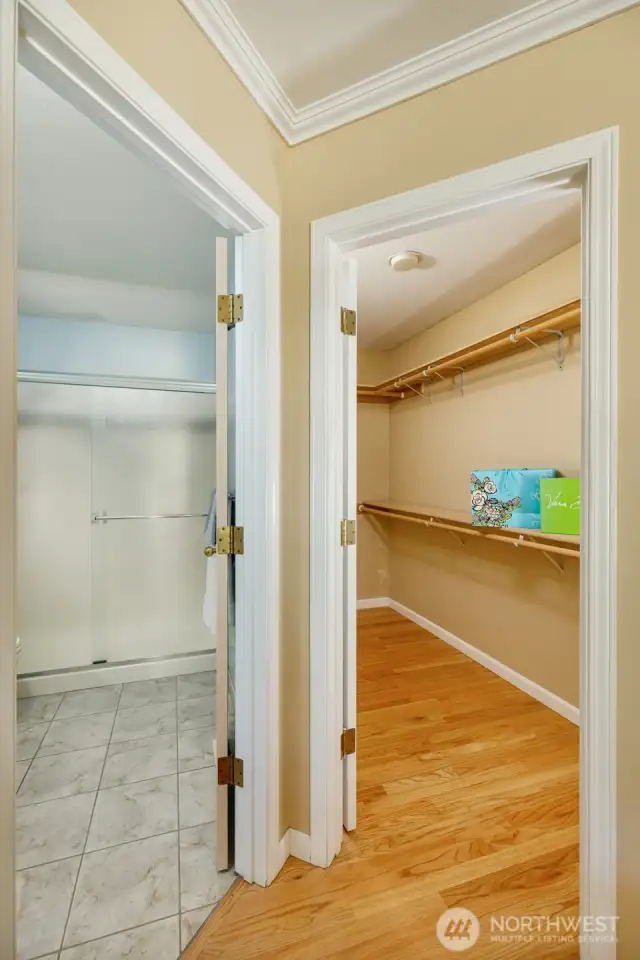 Ensuite and spacious primary walk-in closet