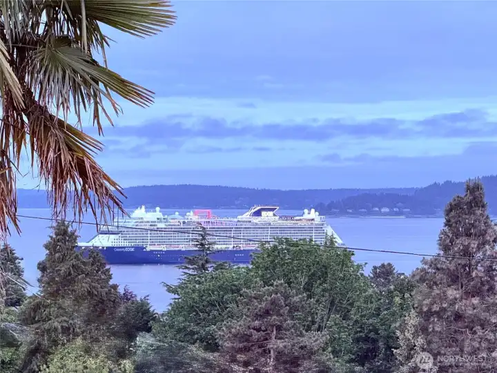 Watch cruise ships and ferries from your bedroom!
