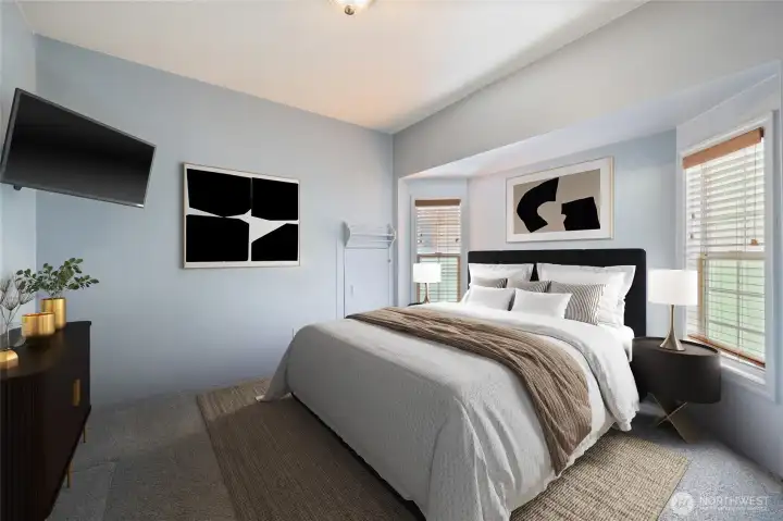 Virtually Staged Main Floor Primary Bedroom
