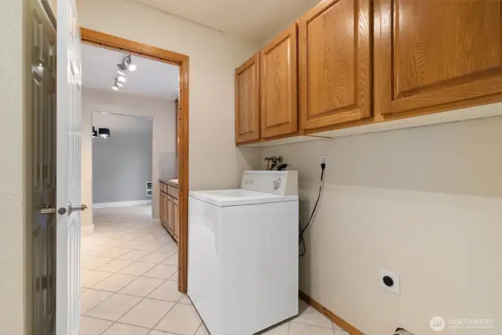 Separate laundry room.
