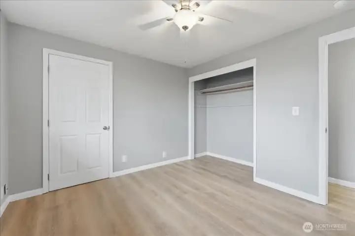 bedroom 2 on main, the door leads to the garage/storage area