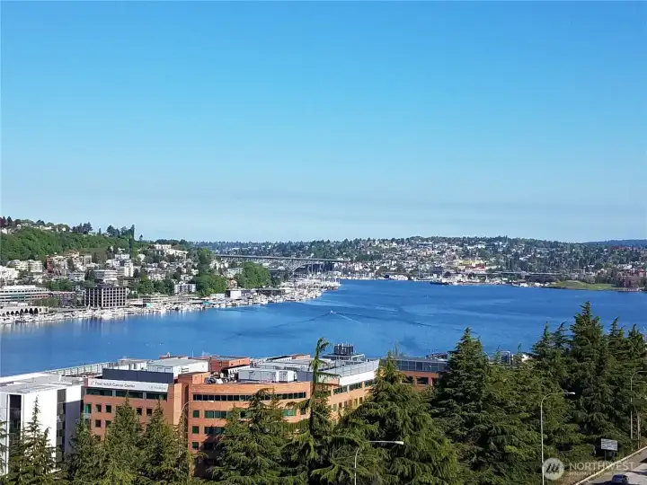 BBQ rooftop deck view of Lake Union, Gasworks Park