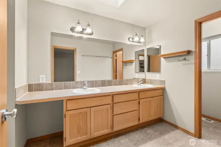 Primary bath with double vanity