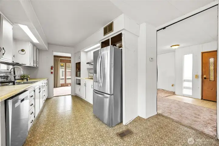 Bright Kitchen with Brand new Refrigerator and Dishwasher