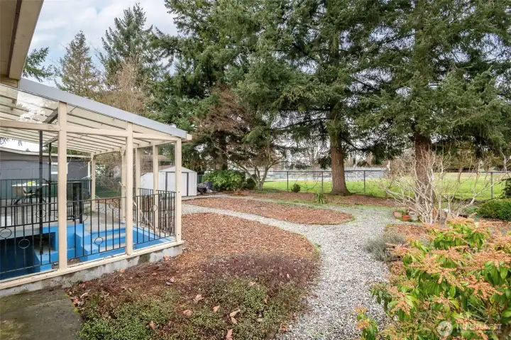 A look at the side yard.