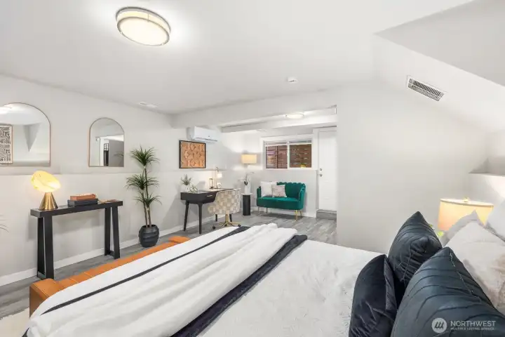 Large lower bedroom with mini-split so you'll be cool in the summer and toasty in the winter!