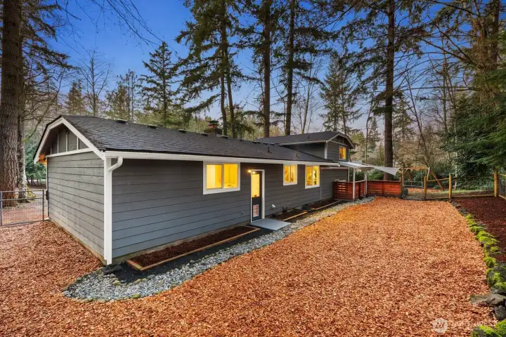 Fully fenced backyard.