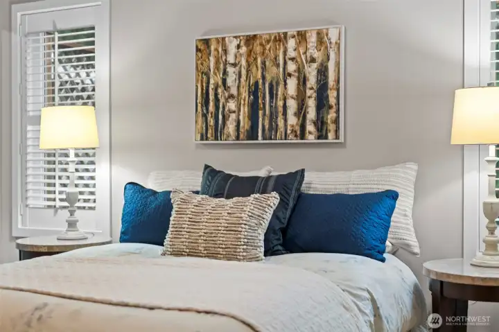 Close up of shutters...top and bottom function separately to adjust natural light as needed.