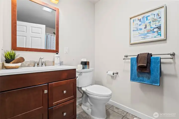 Full bathroom near the two other bedrooms is very spacious!